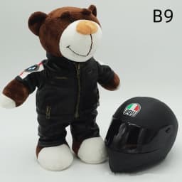 Kawaii helmet and teddy bear motorcycle decorations cute anime filled soft plush toys as gifts for friends during holidays