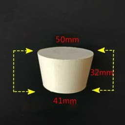 000#-20# Laboratory Rubber Plug Bungs Flask Tapered Tube Solid White Alkali-resisting Lab Push-In Sealing Plug
