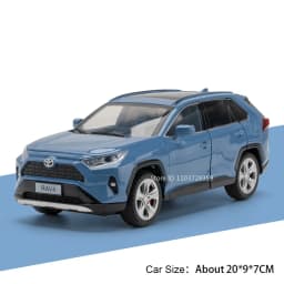 1:24 Scale Highlander RAV4 Toy Model Miniature Cars Alloy Diecast Sound Light Doors Opened Pull Back Shock Absorption Boys Gifts