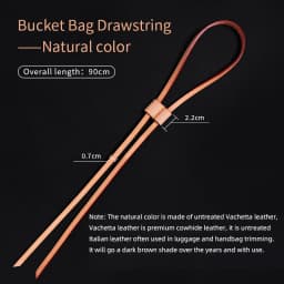 CRAZYSMITH Bag Straps Drawstring for LV Noe BB nano Mini Petit Bucket Bags Vachetta Leather Accessories Replacement Tension Cord