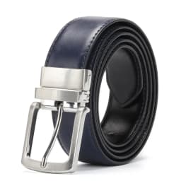 Double-sided Real Leather Rotating Alloy Pin Buckle Belt for Men High Quality Genuine Leather Famous Brand Luxury Designer Belts