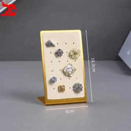 Beige Jewelry Display Props with Metal Base Earring Necklace Organizer Holder Jewelry Counter Earrings Rings Display Stand