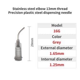 20pcs 13mm Elbow Dispensing Machine Injection Needle 14G-27G Stainless Steel Dispensing Needle Spiral Mouth Nozzle Glue Needle