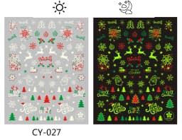 Sliver Bronzing 3D Christmas Nail Art Decoration Sticker Sparkly White Colorful Glitter Geometry Snowflake Winter Slider Foil