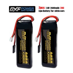 DXF 2s lipo high quality 2600mah 7.4v 20c battery with JR connector ideal lipo 2s power source for RC cars nitro cars and servos