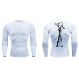 Sword Print Long Sleeve Compression Shirt for Men Athletic Quick Dry Tshirts Tops Gym Workout Running Baselayers Undershirts