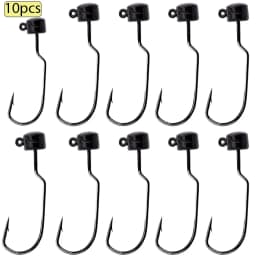 10PCS/LOT 3.5G 5G 7G Barbed Jig Head Worm Soft Bait Lead Head Hook High Carbon Steel For Carp Bass Fishing Lures