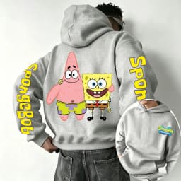 SpongeBob SquarePants and Patrick Star Cartoon Anime 2026 New Spring and Autumn Men's and Women's Fashion Hooded Sports Hoodies