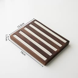 Walnut Wood Jewelry Display Stand Vintage Ring Earring Display Tray Velvet Lining for Jewelry Photography Shop Counter Display