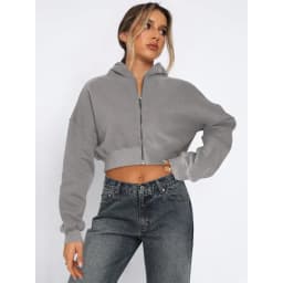 2025 Fall Winter New Arrival Women's Long-Sleeve Hoodie Zip-Up Cardigan Hooded Casual Jacket for Women Y2k Clothing Tops