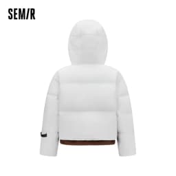 Semir Women Down Jacket 90 Percent Down Fill Layered Look Color Block Hooded Design Loose Fit Puffer Shape 2026 Winter