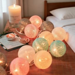 10/20LED Cotton Balls String Light Wedding Party Garland Fairy Street Lights Outdoor Garden Patio Christmas Decorations for Home