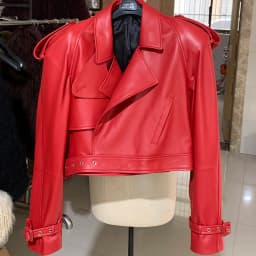 YOLOAgain Women's Real Leather Jacket Sheepskin Coat