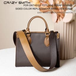 CRAZYSMITH Genuine Leather Replacement Wide Shoulder Bag Strap for LV Onthego Tote Bag Adjustable Crossbody Handbag Belts Straps