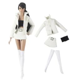 Doll Casual Wear PU Leather Jacket Coat Skirt for 1/6 BJD Dolls Handmade Female Doll Clothes Jeans Pants For 30cm Doll Accessory