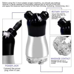 Microcurrent RF LED Photon Beauty Machine NeedleFree Electroporation Massager for Facial & Skin Lifting Tightening Rejuvenation