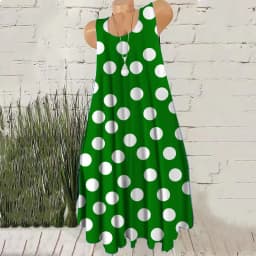 Round Dot Pattern Fashion Women Mini Dresses Summer Sleeveless 3D Printing Street Ladies Trend Dress 3XL Plus Size Casual Dress