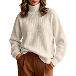 Women Fall Winter Pure Color Long Sleeved High Neck Round Neck Knitted Pullover Sweater Light Sweat Shirts Women