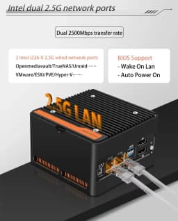 Topton 6-Bay Pocket NAS Server Intel I3 N305 N150 N100 Firewall Mini PC 4xM.2 NVMe 2xSATA3.0 DDR5 2x2.5G LAN 2xUSB3.2 2xHDMI2.0