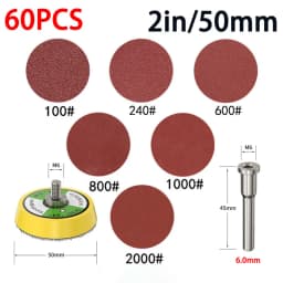 60Pcs 1/2Inch 25/50mm Sanding Discs Pads Set 100-2000  Abrasive Polishing Pad Kit For Dremel Rotary Tool Sandpapers Accessories