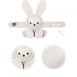 Cute Cartoon Bunny Bag Charm Adjustable DIY Bag Pendant PU Leather Solid Color Bag Decoration