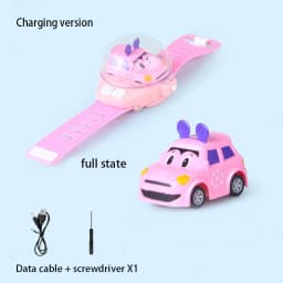 2.4G Children's Watch Remote Control Car Toy Novelty RC Car Toy Cartoon Portable USB Charging Watch Car Kid Birthday Gift
