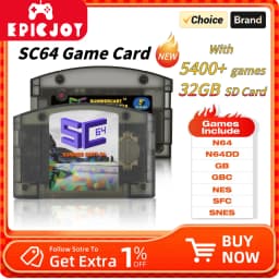 EPICJOY SummerCart 64 SC64 Open Source Game Card N64 with Built-in Emulator For N64 Console Gift 32GB TF Card 5400 Games