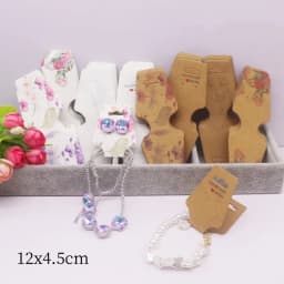 50 Pcs Jewelry Cards, Folded with Adhesive, Self-Adhesive Hanging Card, Jewelry Display Card
