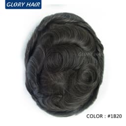 Gloryhair-NG Super Thin Skin Men Toupee 0.02-0.03mm V Loop Natural Hairline 90% Density Invisible Male Hair Unit Wig