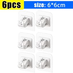 Self Adhesive Rail Hooks Nail-Free Curtain Clamp Rods Clips Hook Adjustable Shower Household Storage Hanging Stick Rack Holder