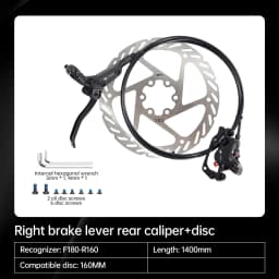 TESNO M500 2-Piston MTB Hydraulic Disc Brake Set Aluminum Alloy Front And Rear Bicycle Brakes with Silicone Protective Covers