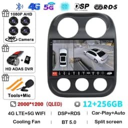 Android 16 Carplay For Jeep Compass Patriot 2010 2011 2012 2013 2014 2015 2016 Car Radio Multimedia Player Stereo Head Unit 2din