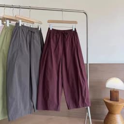 Women's White Elastic Waist Wide Leg Pants Summer Female Casual Loose Trousers