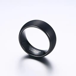 Punk Vintage Stainless Steel Black Ring for Men Fashion Charm Jewelry Wedding Engagement Band Quality Brushed Ring Accessory