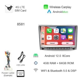 7862 720P Auto Android 13 12G+256G Car Radio GPS Player 4GB Carplay Navigation Autoradio For Porsche Cayman 911 987 Boxster 997