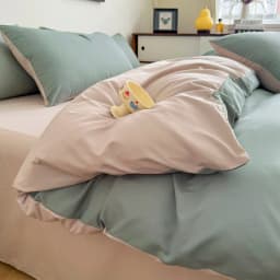 Ins Style Solid Color Duvet Cover Set Washed Cotton Bedclothes Comforter Cover Pillowcase Soft Bedding Sets Quilt Covers 220x240
