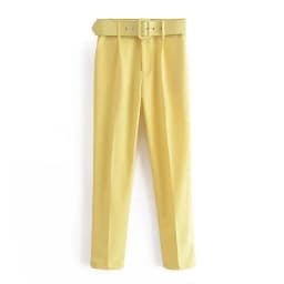 Spring Women's Slimming Versatile Belted Trousers Asymmetric Commute Sle High Waist Long Pants Casual Pants