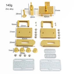 1/5Sets Gold,Silver Metal Rectangle Turn Lock Twist Clasp For Leather Craft Handbags Shoulder Bags Buckles Hardware Accessories