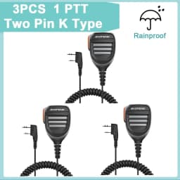 Baofeng UV-5R Microphone Shoulder Speaker 2 Pins for Walkie Quansheng uv-k5 uv-k6 UV-5R/UV-82/UV-16/TH UV8000D Two Way Radio