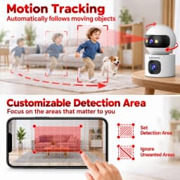 Lenovo 8MP 5G WiFi IP Camera Dual Lens With Adjustable Bracket Auto Tracking Indoor Wireless Surveillance Cameras Baby Monitor