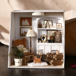 Wooden Mini Doll Hous DIY Kit for Making Room Toys Home Bedroom Decoration with Furniture Kit with LED for Home Decoration Gifts