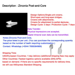 OEM Custom Dentures Fixed Restorations CAD/CAM Multilayered Zirconia IPS e.Max Veneer Post PFM Co-Cr Alloy FMC Bridge
