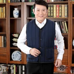 Men's Thickened Fleece Lined Cotton Jacket Winter Outerwear for Middle-Aged And Elderly Casual Fashionable Warm And Windproof