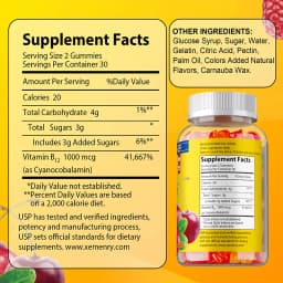Vitamin B12 Gummies - It Helps Maintain Energy, Boosts Metabolism, and Supports Bones and The Immune System