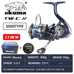 Okuma Precision Seamless Spinning Wheel Fish Wheel 1000-5000, Surface Anti Oxidation and Anti Rust Treatment