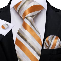 New Formal Ties Classic Blue Striped Necktie Handkerchief Cufflinks Gift For Men Wedding Tie Cravate Gravatas