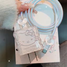 Cartoon Cat Big Ear Dog Charger Shell Cable Protector, Suitable for iPhone 18W/20W Fast Charging Cable Data Anti Drop Charger