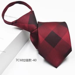 New 7cm Mens Tie Pre-tied Easy Wear Neck Tie Business Wedding Zipper Lazy Pre-tied Korean Style Striped Plaid Solid Necktie