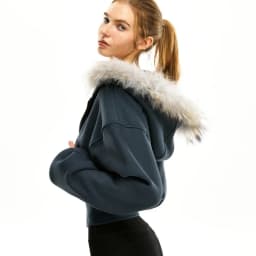 Classic Hidden Blue Collar Short Zip Up Hoodies Winter Clothes Women Y2K New Fashion Plush Cardigan Coat Harajuku Casual Hoodies