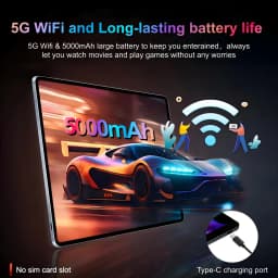 KOOMDIGI W87 8.68 Inch Android 15 Tablet, 16GB RAM (6GB + 10GB Extended) 128GB ROM, 1340x800 UHD Incell Display, 5G WiFi, Dual Camera, 5000mAh Battery, Widevine L1, GPS, GMS, Google Tablet with Case, USB-C Cable & Screen Protector